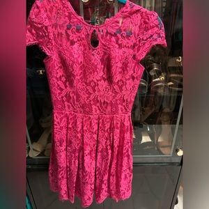 Lace pink short dress size xs-s